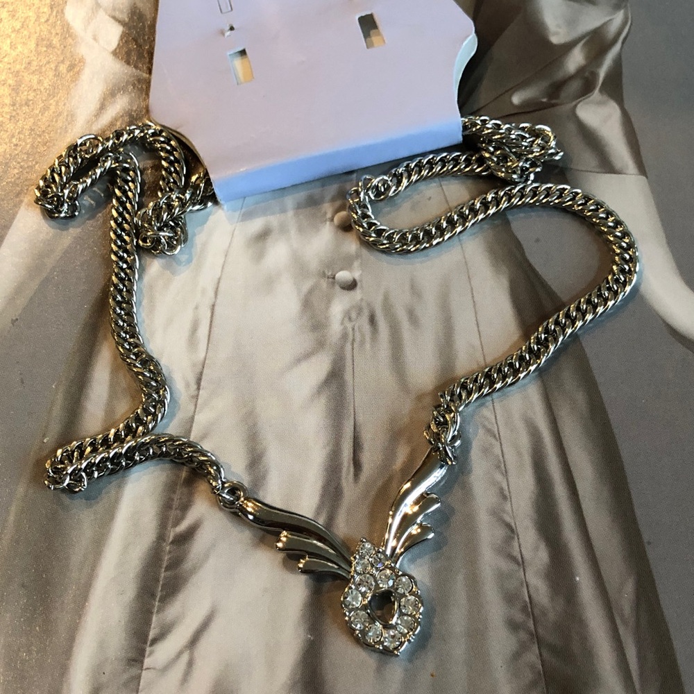 New with tag. Periwinkle by Barlow Silver Crystal Necklace